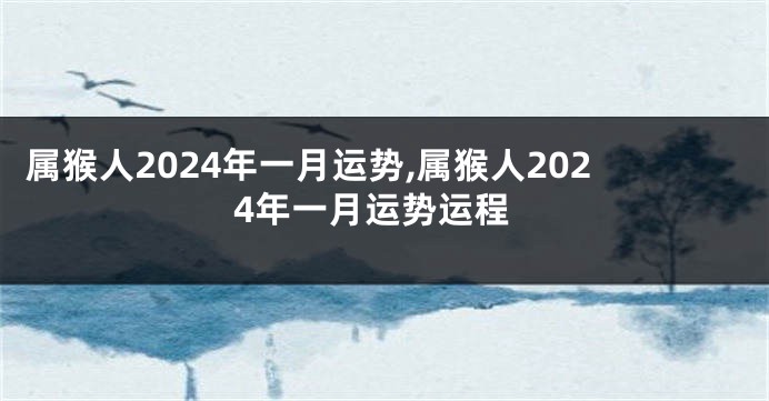 属猴人2024年一月运势,属猴人2024年一月运势运程