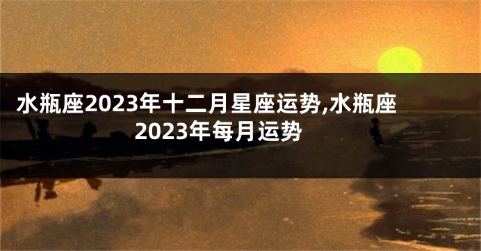 水瓶座2023年十二月星座运势,水瓶座2023年每月运势