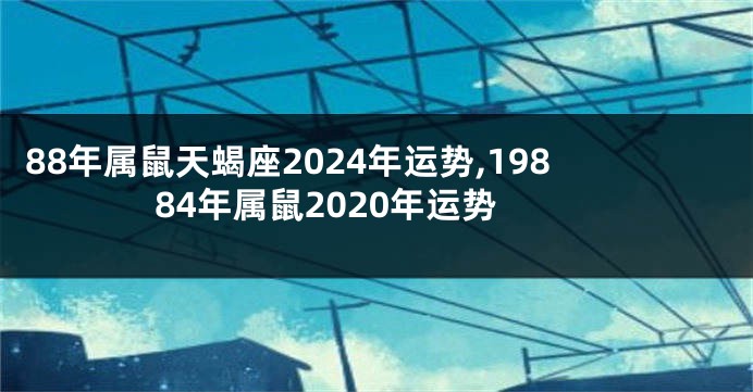 88年属鼠天蝎座2024年运势,19884年属鼠2020年运势