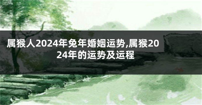 属猴人2024年兔年婚姻运势,属猴2024年的运势及运程