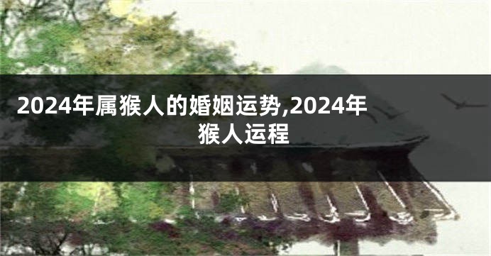 2024年属猴人的婚姻运势,2024年猴人运程