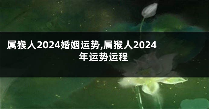 属猴人2024婚姻运势,属猴人2024年运势运程