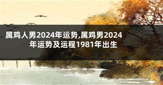 属鸡人男2024年运势,属鸡男2024年运势及运程1981年出生