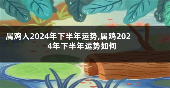 属鸡人2024年下半年运势,属鸡2024年下半年运势如何