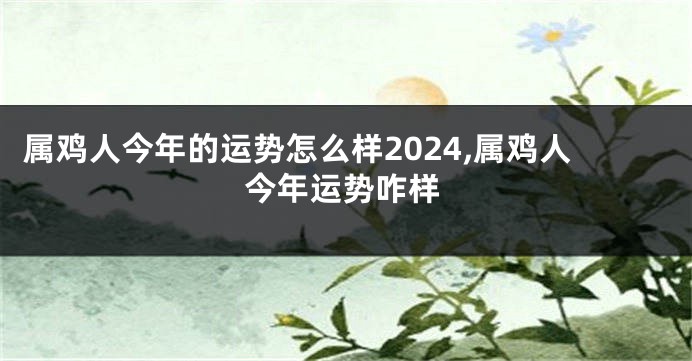 属鸡人今年的运势怎么样2024,属鸡人今年运势咋样