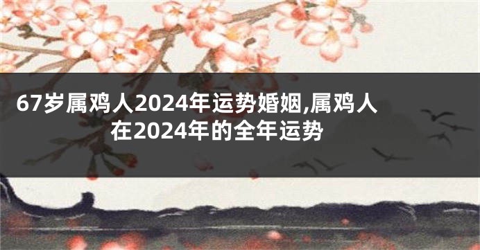 67岁属鸡人2024年运势婚姻,属鸡人在2024年的全年运势