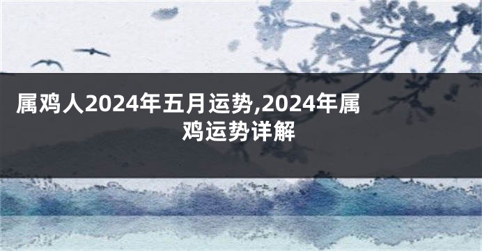 属鸡人2024年五月运势,2024年属鸡运势详解