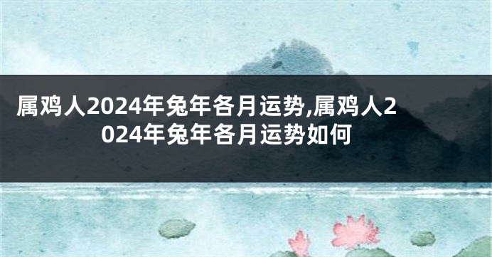 属鸡人2024年兔年各月运势,属鸡人2024年兔年各月运势如何