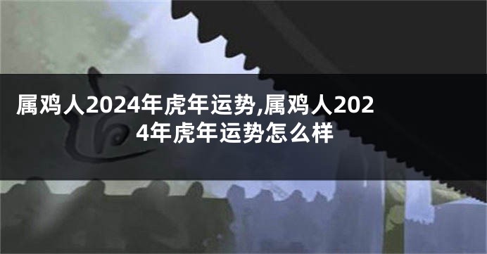 属鸡人2024年虎年运势,属鸡人2024年虎年运势怎么样