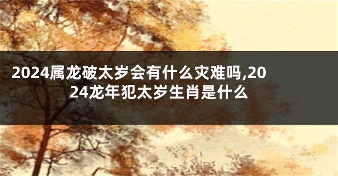 2024属龙破太岁会有什么灾难吗,2024龙年犯太岁生肖是什么