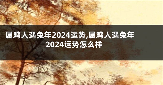 属鸡人遇兔年2024运势,属鸡人遇兔年2024运势怎么样