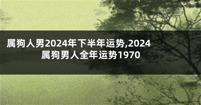 属狗人男2024年下半年运势,2024属狗男人全年运势1970