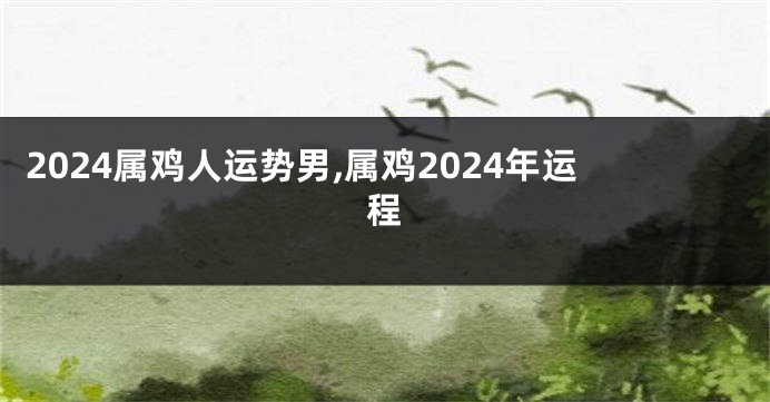 2024属鸡人运势男,属鸡2024年运程