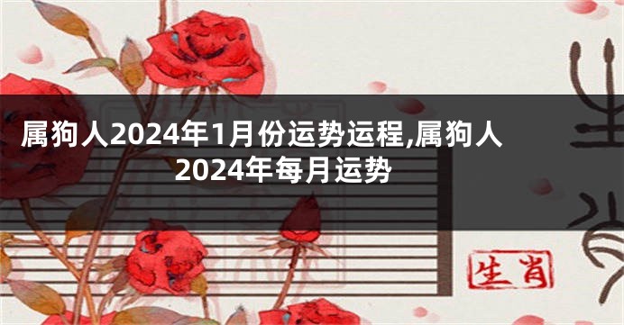 属狗人2024年1月份运势运程,属狗人2024年每月运势