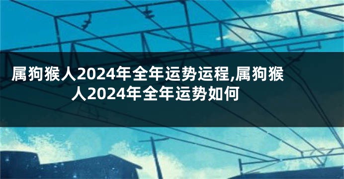 属狗猴人2024年全年运势运程,属狗猴人2024年全年运势如何