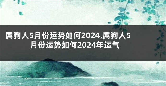 属狗人5月份运势如何2024,属狗人5月份运势如何2024年运气