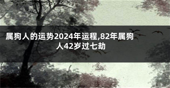 属狗人的运势2024年运程,82年属狗人42岁过七劫