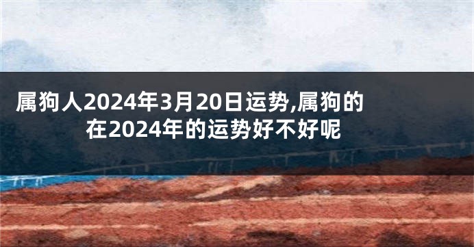 属狗人2024年3月20日运势,属狗的在2024年的运势好不好呢