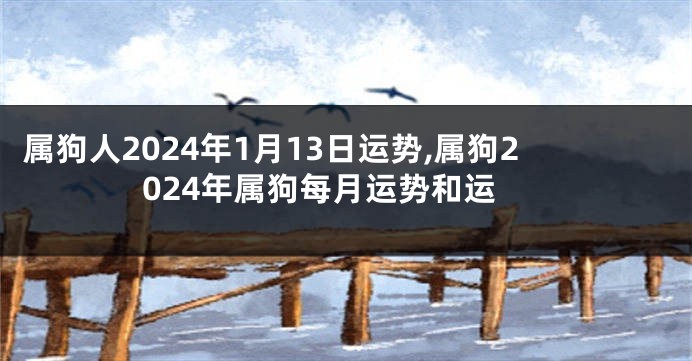 属狗人2024年1月13日运势,属狗2024年属狗每月运势和运