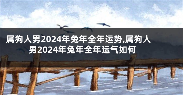 属狗人男2024年兔年全年运势,属狗人男2024年兔年全年运气如何