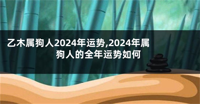 乙木属狗人2024年运势,2024年属狗人的全年运势如何