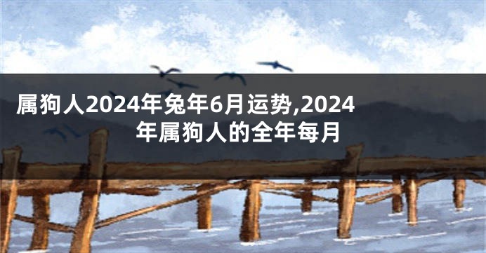 属狗人2024年兔年6月运势,2024年属狗人的全年每月