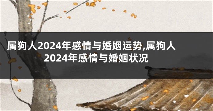 属狗人2024年感情与婚姻运势,属狗人2024年感情与婚姻状况