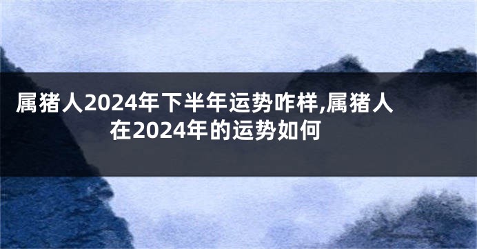 属猪人2024年下半年运势咋样,属猪人在2024年的运势如何