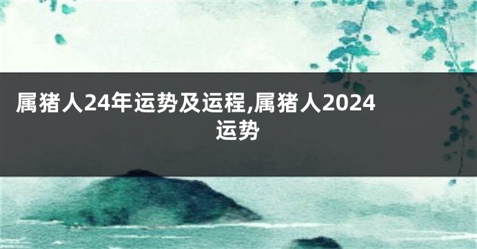 属猪人24年运势及运程,属猪人2024运势