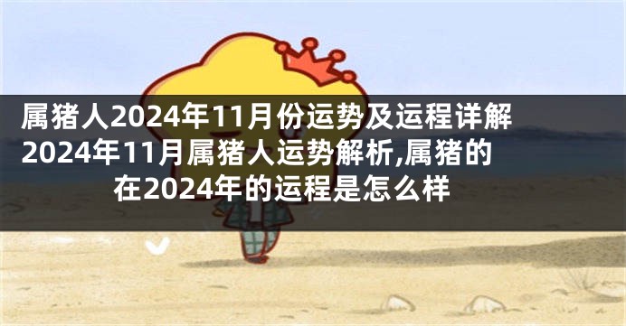 属猪人2024年11月份运势及运程详解2024年11月属猪人运势解析,属猪的在2024年的运程是怎么样