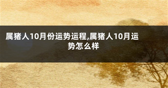 属猪人10月份运势运程,属猪人10月运势怎么样