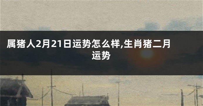 属猪人2月21日运势怎么样,生肖猪二月运势