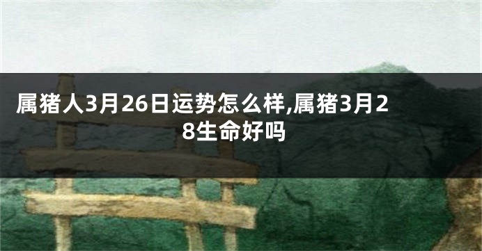 属猪人3月26日运势怎么样,属猪3月28生命好吗