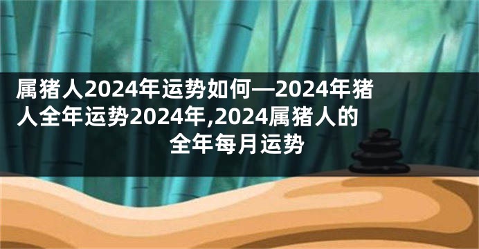 属猪人2024年运势如何—2024年猪人全年运势2024年,2024属猪人的全年每月运势