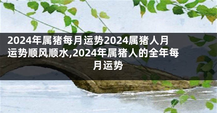 2024年属猪每月运势2024属猪人月运势顺风顺水,2024年属猪人的全年每月运势