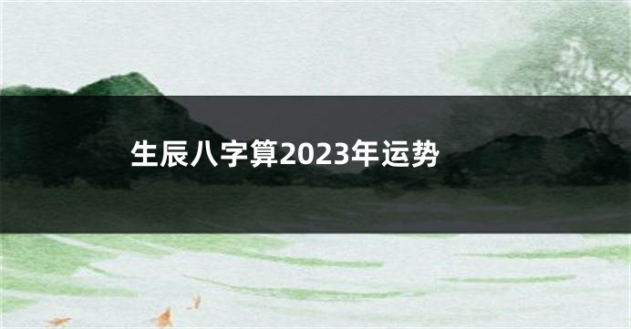 生辰八字算2023年运势