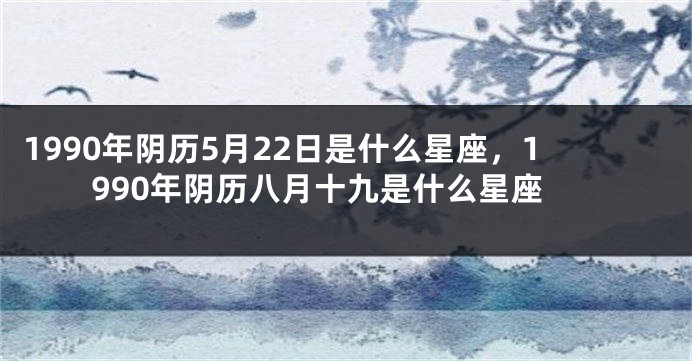 1990年阴历5月22日是什么星座，1990年阴历八月十九是什么星座