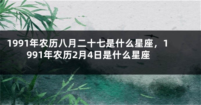 1991年农历八月二十七是什么星座，1991年农历2月4日是什么星座