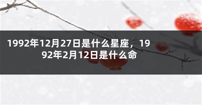 1992年12月27日是什么星座，1992年2月12日是什么命