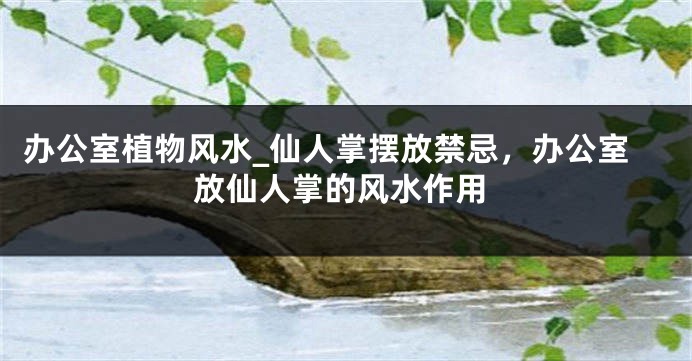 办公室植物风水_仙人掌摆放禁忌，办公室放仙人掌的风水作用