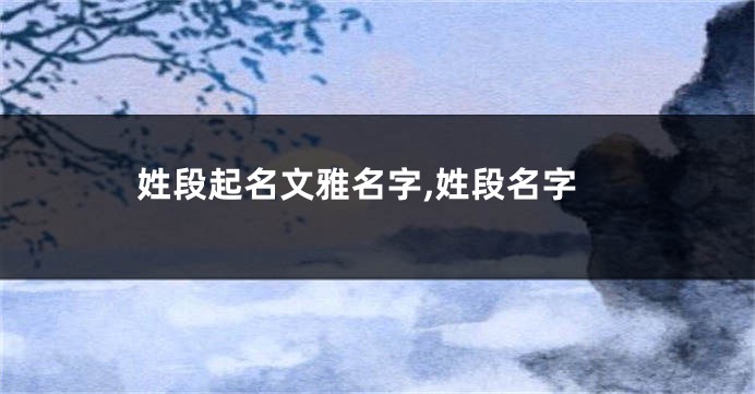 姓段起名文雅名字,姓段名字