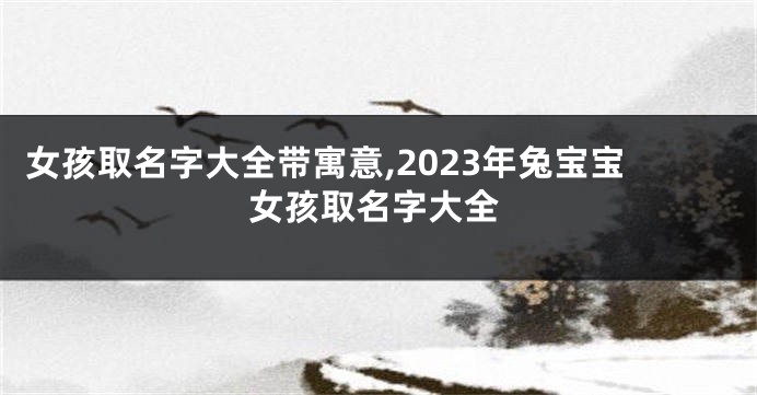 女孩取名字大全带寓意,2023年兔宝宝女孩取名字大全