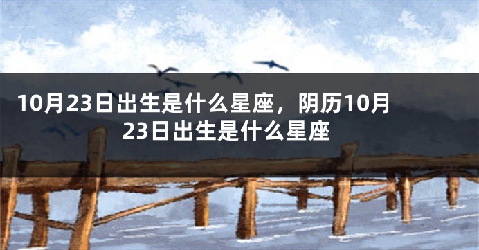 10月23日出生是什么星座，阴历10月23日出生是什么星座