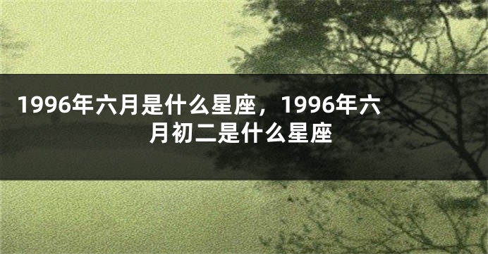 1996年六月是什么星座，1996年六月初二是什么星座