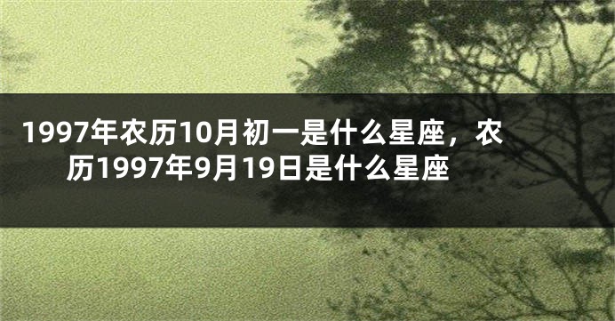 1997年农历10月初一是什么星座，农历1997年9月19日是什么星座