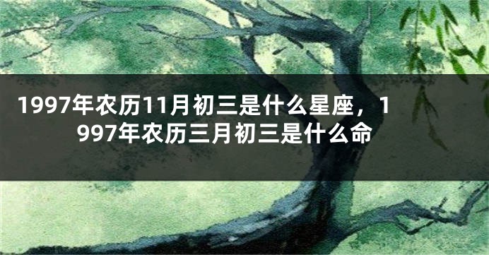 1997年农历11月初三是什么星座，1997年农历三月初三是什么命