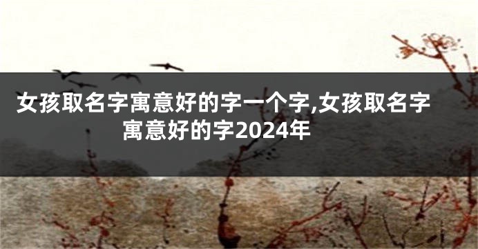 女孩取名字寓意好的字一个字,女孩取名字寓意好的字2024年