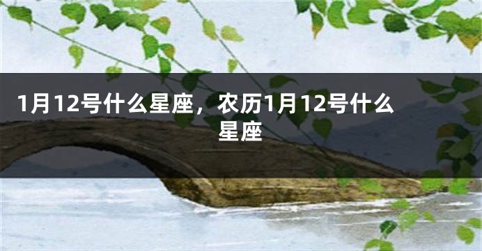 1月12号什么星座，农历1月12号什么星座