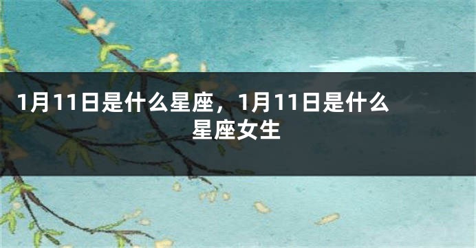 1月11日是什么星座，1月11日是什么星座女生