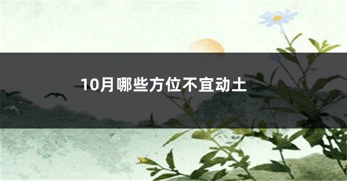 10月哪些方位不宜动土